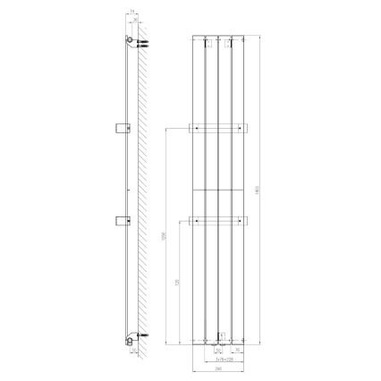 Sapho - Радиатор за баня COLONNA 180x30 см бял