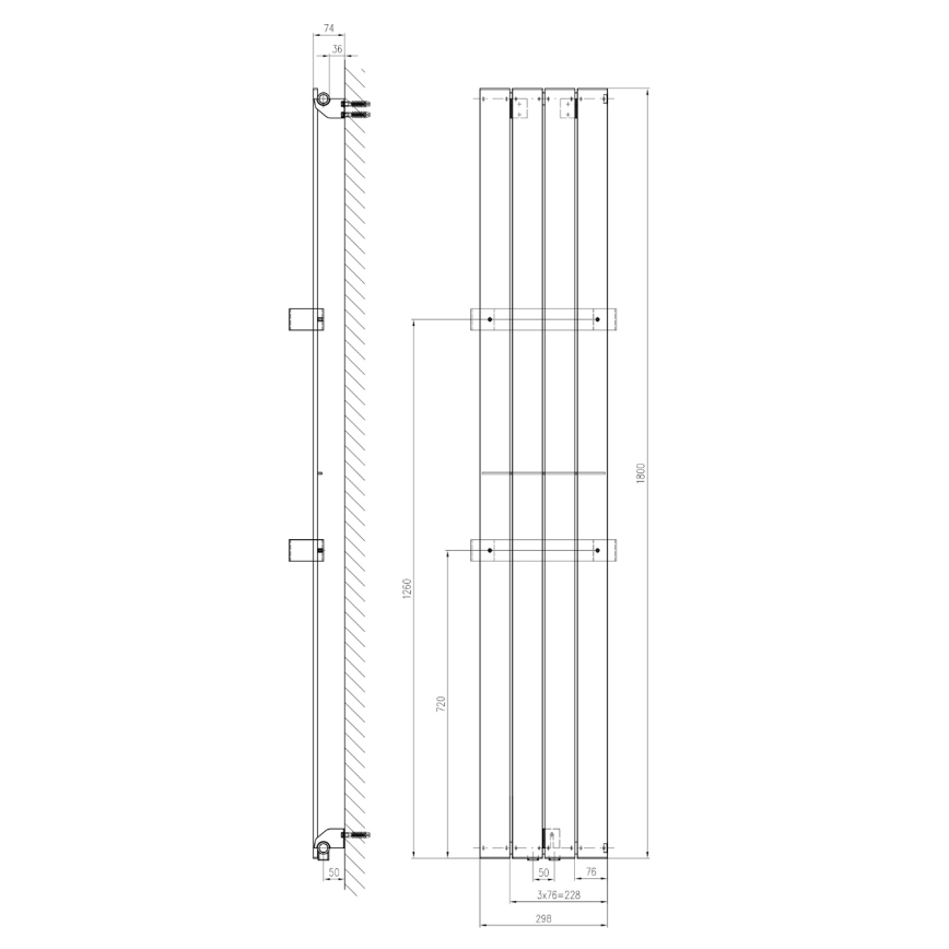 Sapho - Радиатор за баня COLONNA 180x30 см бял