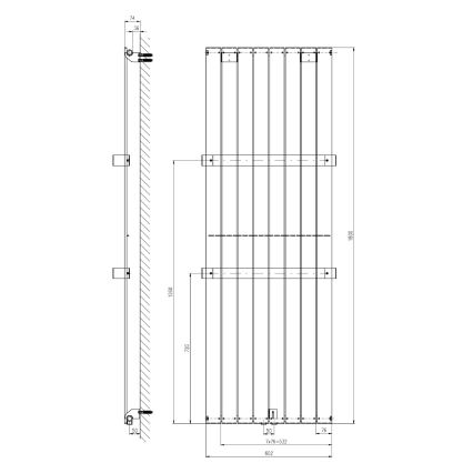 Sapho - Радиатор за баня COLONNA 180x60 cm сребрист