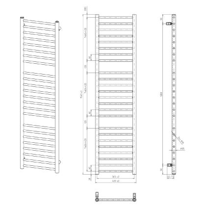 Sapho - Радиатор за баня DINA 156x40 см, бял