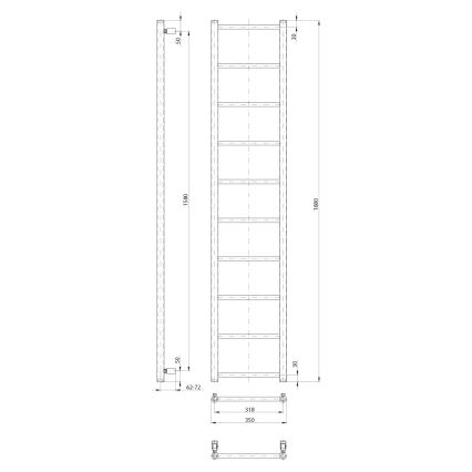 Sapho - Радиатор за баня DINA 334W 35x168 cm бял