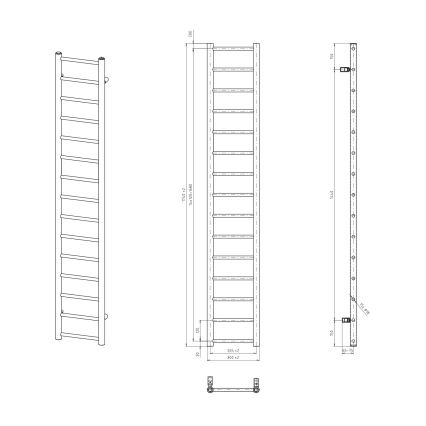 Sapho - Радиатор за баня DINA 335W 30x174 cm бял