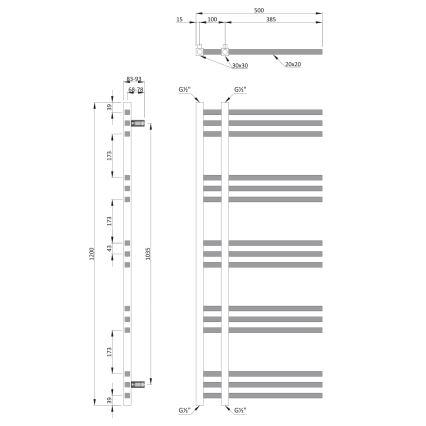 Sapho - Радиатор за баня MAGDALENA 408W/230V 50x120 cm лъскав хром