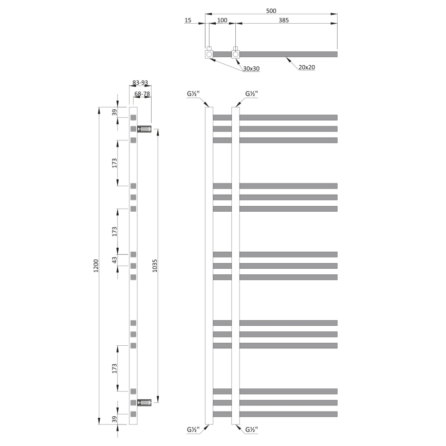 Sapho - Радиатор за баня MAGDALENA 408W/230V 50x120 cm лъскав хром