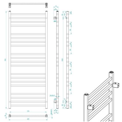 Sapho - радиатор за баня METRO 151x60 см матово черен