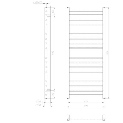 Sapho - Радиатор за баня METRO 386W 50x120 cm бял