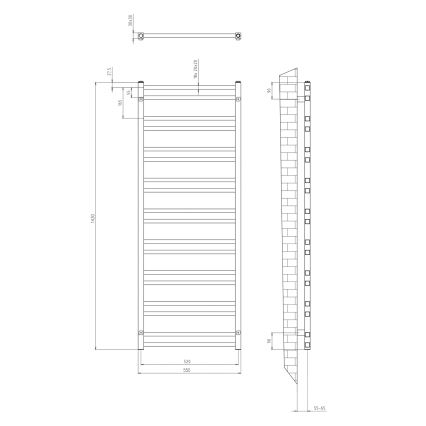 Sapho - Радиатор за баня METRO DOS 143x55 см лъскав хром