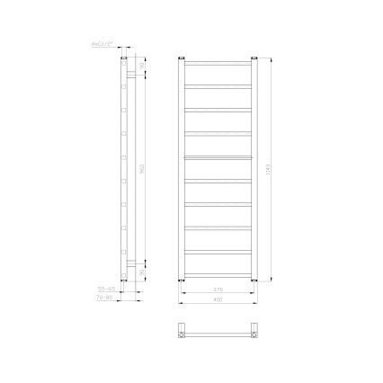 Sapho - Радиатор за баня METRO LIGHT 114 x 40 см бял