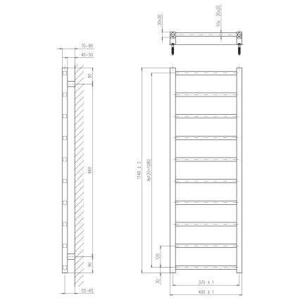 Sapho - Радиатор за баня METRO LIGHT 114x40 cm лъскав хром