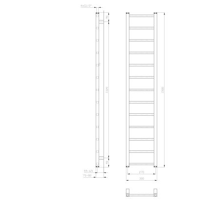 Sapho - Радиатор за баня METRO LIGHT 150x30 cm бял