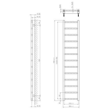 Sapho - Радиатор за баня METRO LIGHT 150x30 cm лъскав хром