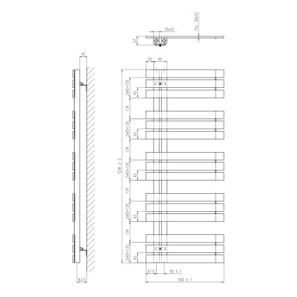 Sapho – Радиатор за баня SILVANA, 500 W / 230 V, 50 x 123 см, бял