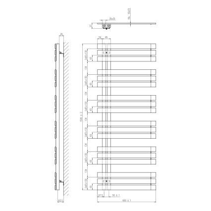 Sapho - Радиатор за баня SILVANA 680W/230V 60x150 cm бял