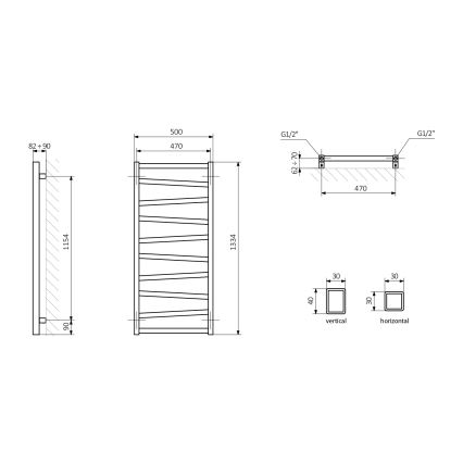 Sapho - Радиатор за баня ZIG 133x50 см антрацит