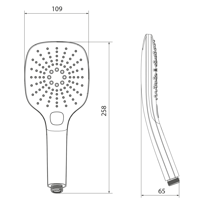 Sapho - Ръчен душ с бутон, лъскав хром