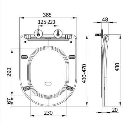 Sapho - Седалка за тоалетна SoftClose PACO черна