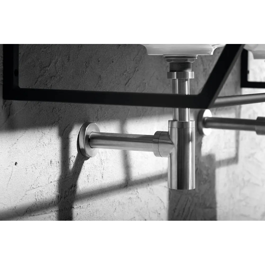 Sapho - Сифон за мивка MINIMAL, матова неръждаема стомана