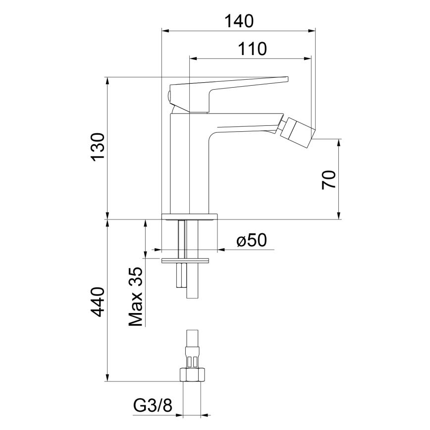 Sapho - Смесител за биде TURSI, лъскав хром