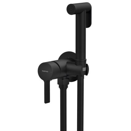 Sapho - Смесител за бидета с душ за скрит монтаж ICONIC кръгла/матов черен