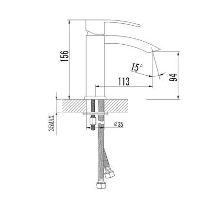 Sapho - Смесител за мивка GINKO 15,6 см лъскав хром