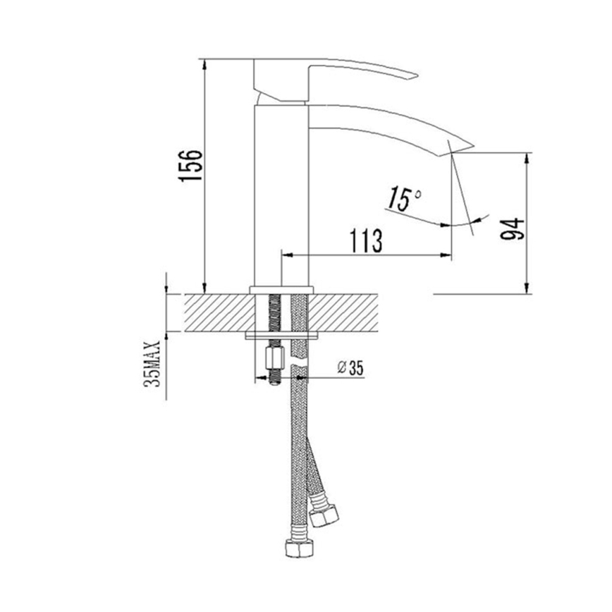 Sapho - Смесител за мивка GINKO 15,6 см лъскав хром