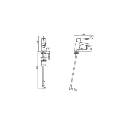 Sapho - Смесител за мивка LEA 15,4 см, полирано хромово покритие
