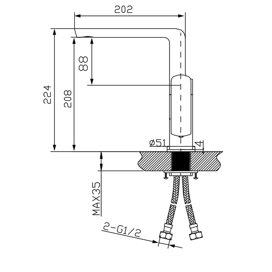 Sapho - Смесител за мивка MIXONA 22,4 см лъскав хром