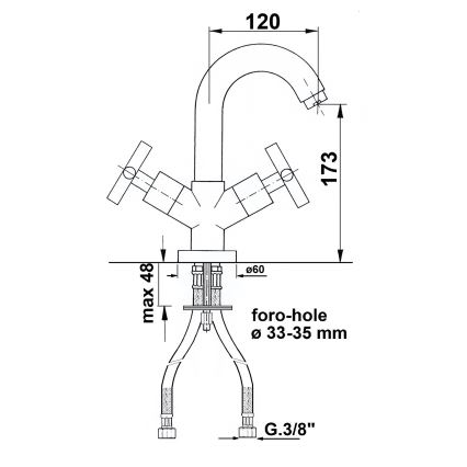 Sapho - Смесител за умивалник AXIA, бляскав хром