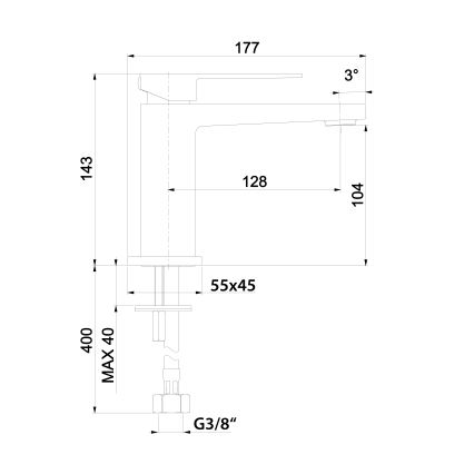 Sapho - Смесител за умивалник LATUS 14 cm матово черен