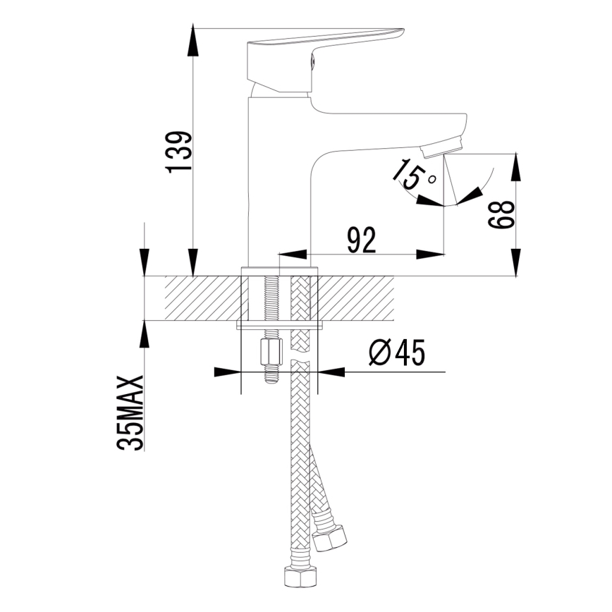 Sapho - Смесител за умивалник SMALL 13,9 cm лъскав хром