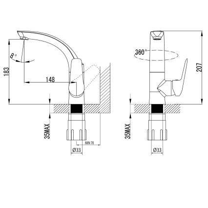 Sapho - Смесител за умивалник SOLITER 18 см лъскав хром