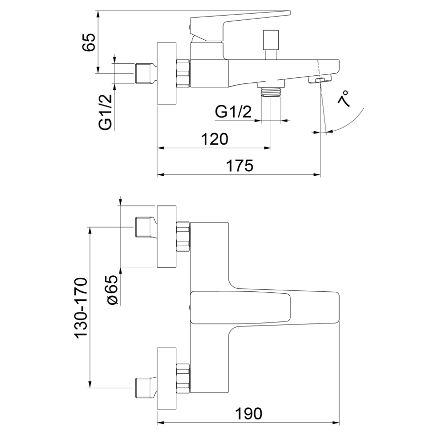 Sapho - Смесител за вана TURSI матов черен