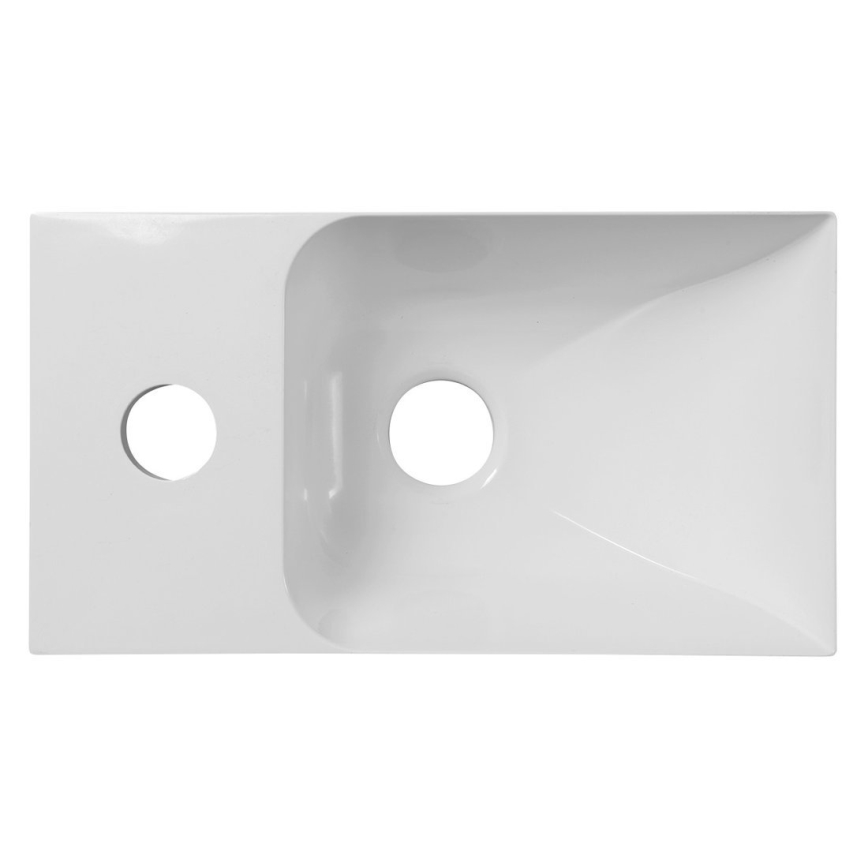 Sapho - Стенна мивка PICCOLINO 31x17 cm лява/леян мрамор/бяла