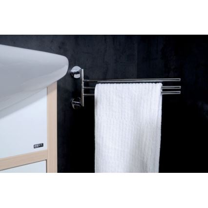 Sapho - Стенна въртяща се закачалка за кърпи X-ROUND 19,5x45 cm лъскав хром