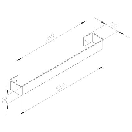 Sapho - Стенна закачалка за кърпи COLONNA 8x51 см, четкана неръждаема стомана