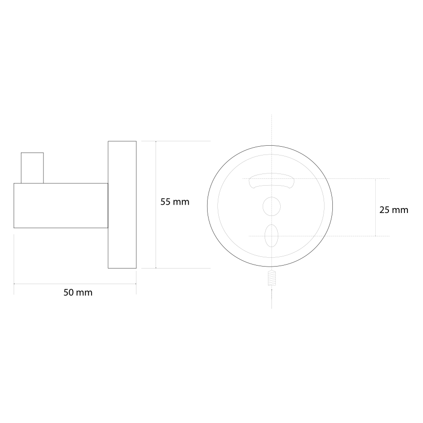 Sapho - Стенна кукичка X-ROUND 5,5x5 см златна