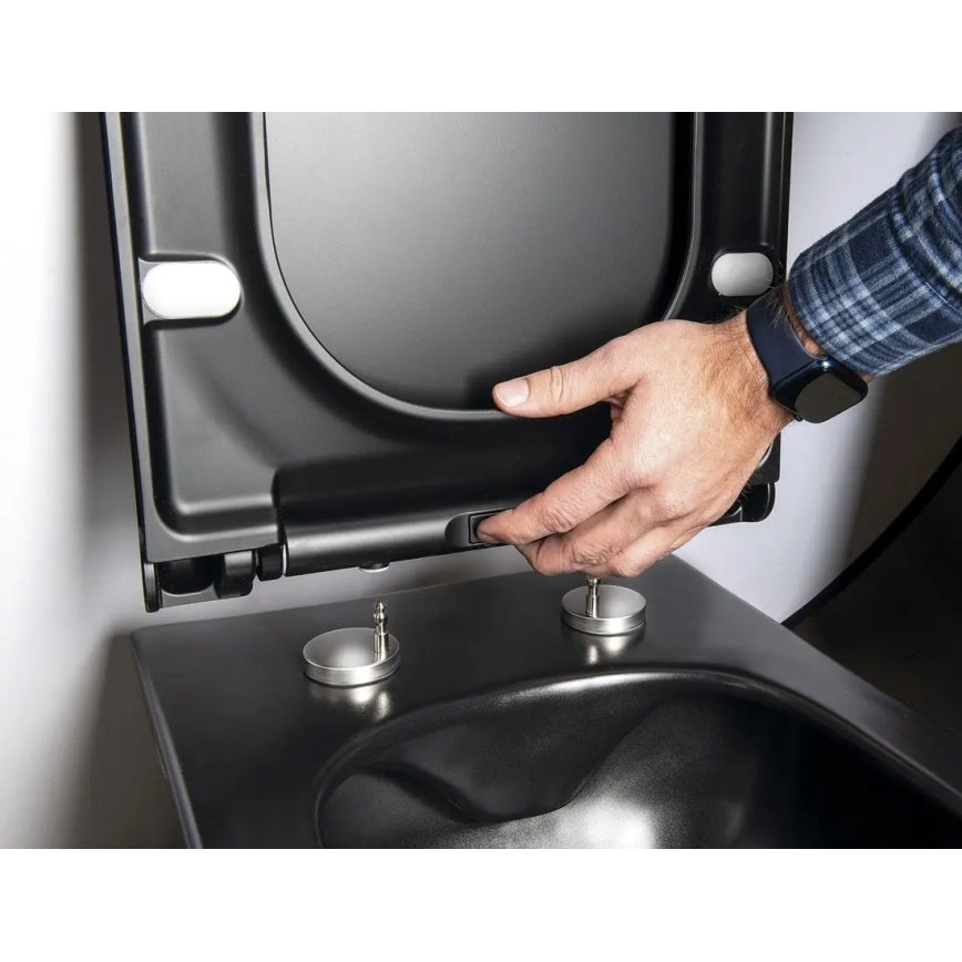 Sapho - Тоалетна седалка SoftClose AVVA SLIM матово черно