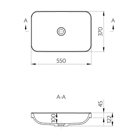 Sapho - Вграден умивалник ASOFFI 55x37 см мрамор/бял