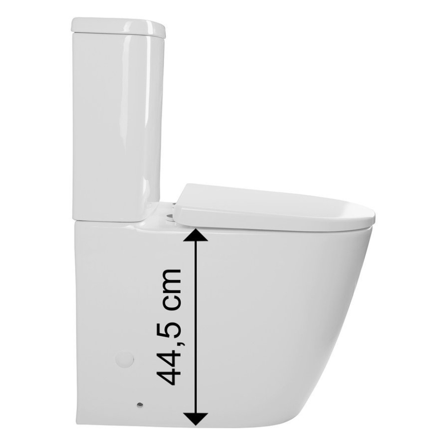 Sapho - комбиниран WC TURKU, долен/заден отвод, бяла керамика