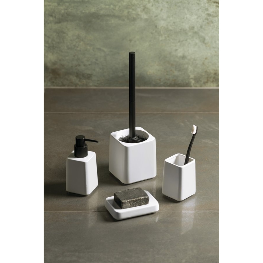 Sapho - Комплект за баня, 4 бр., бял/черен