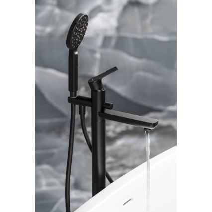 Sapho - Комплект за вана със смесител PAX, матово черно