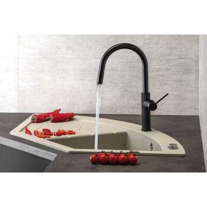 Sapho - Кран за мивка с издърпваща се пръскачка FLAWO матов черен