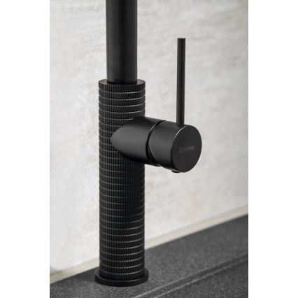 Sapho - Кран за мивка с издърпваща се пръскачка FLAWO матов черен