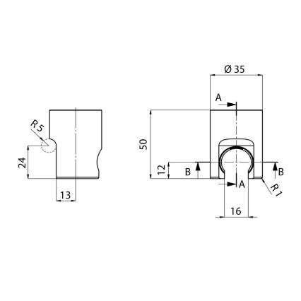 Sapho - Кръгла фиксирана стойка за душ/матов черен