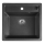 Sapho - Кухненска мивка 53x50 см, гранит, черна