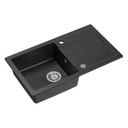 Sapho - Кухненска мивка 77x44 cm гранит/черна
