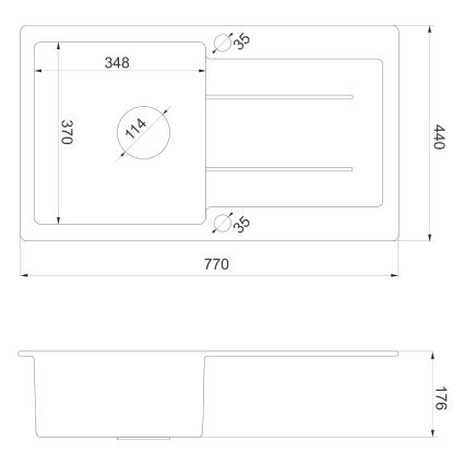 Sapho - Кухненска мивка 77x44 см гранит/бежова