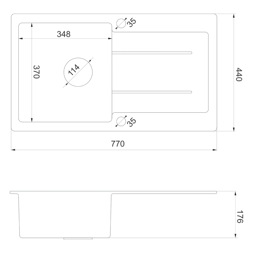 Sapho - Кухненска мивка 77x44 см гранит/бежова