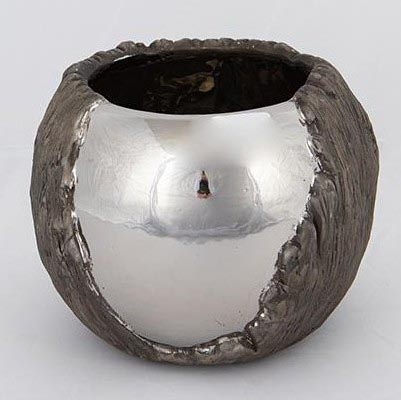 Саксия Ø 18,5 cm сребрист/кафяв