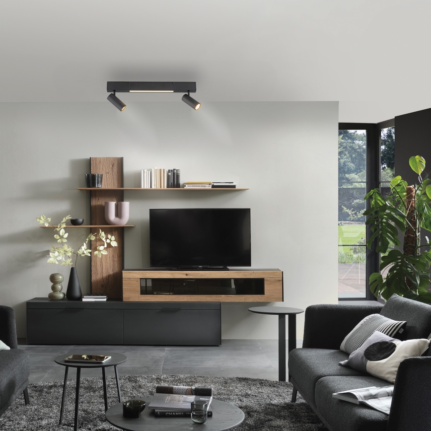 Schöner Wohnen 11793-18 - LED точково осветително тяло DANTE 2xGU10/10W/230V + LED/7,2W черно